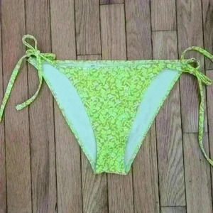 Aerie Florescent Green/Brown  Tie Up Bikini Bottoms